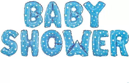 Baby Shower Letter Foil Balloon Set (Blue) (Pack of 1)