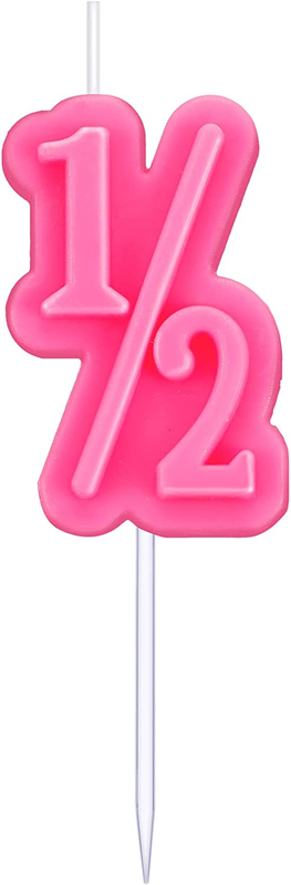 1/2 Year Old Number Cake Candle (Pink) (Pack of 1)