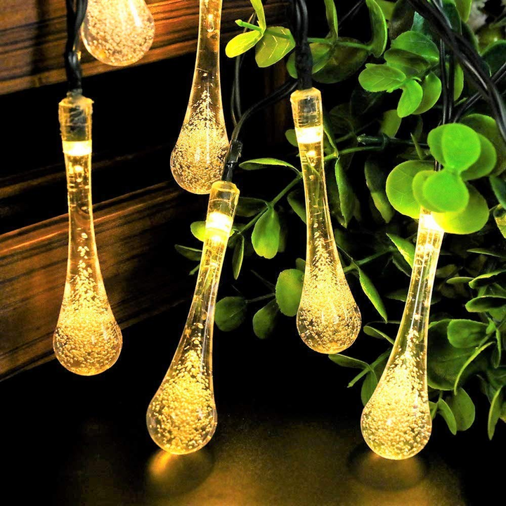 Warm White Water Drop Curtain Lights (Pack of 1 With 20Pcs Drop Shape,  20 LED, 8 Mode)