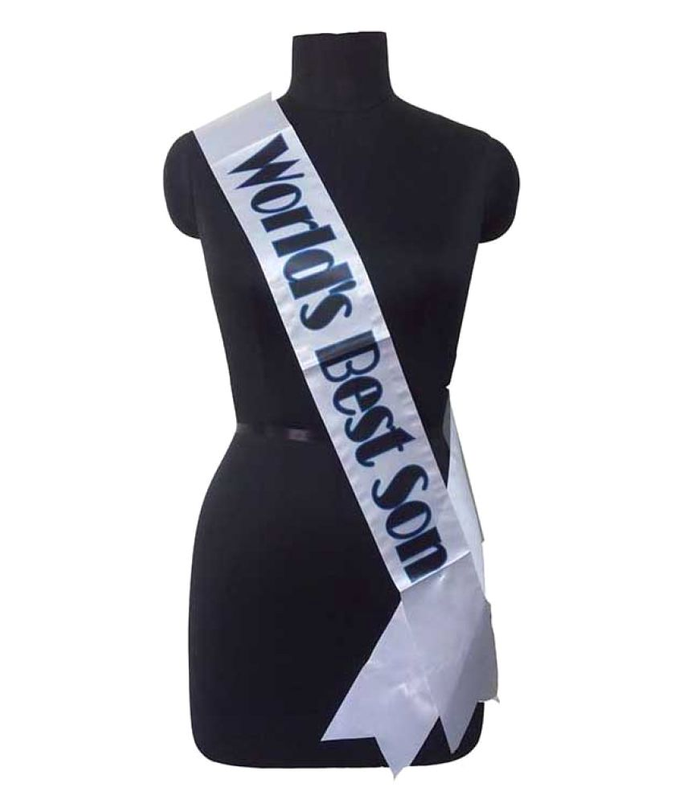 World's Best Son Printed Sash (Blue)  (Pack of 1)
